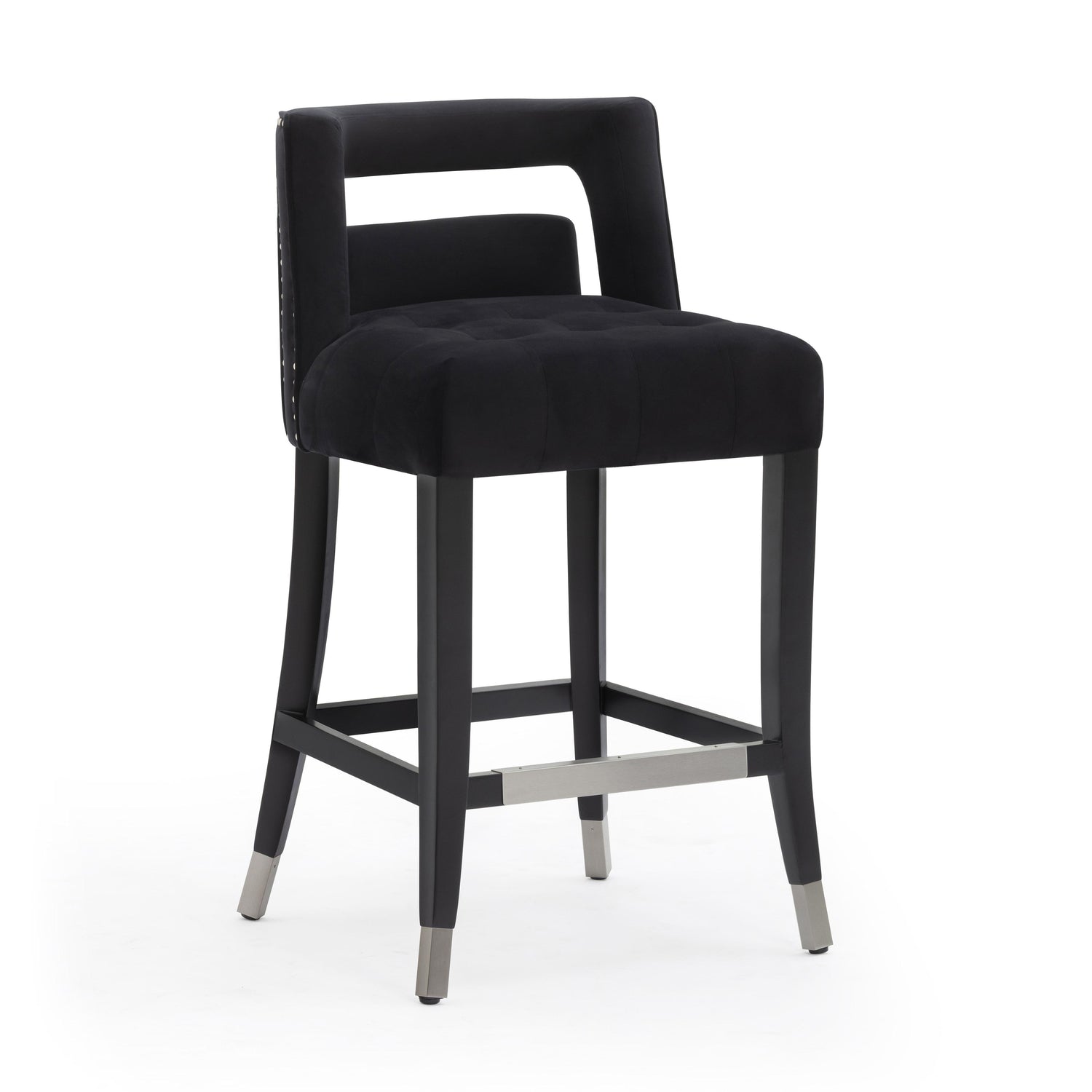 Hart Black Velvet Counter Stool