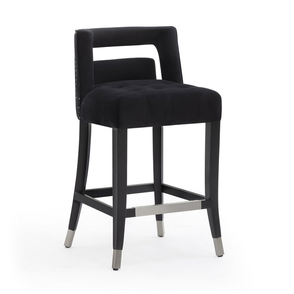Hart Black Velvet Counter Stool
