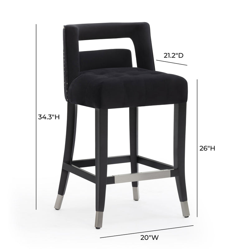 Hart Black Velvet Counter Stool