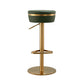 Astro Malachite Green Performance Vegan Leather and Gold  Adjustable Stool