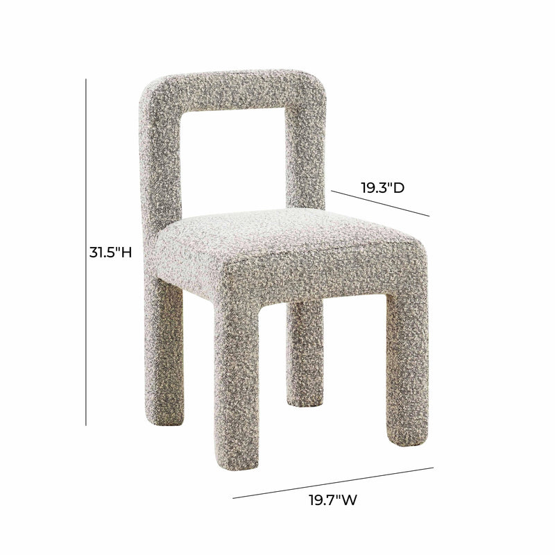 Hazel Performance Boucle Dining Chair - Grey