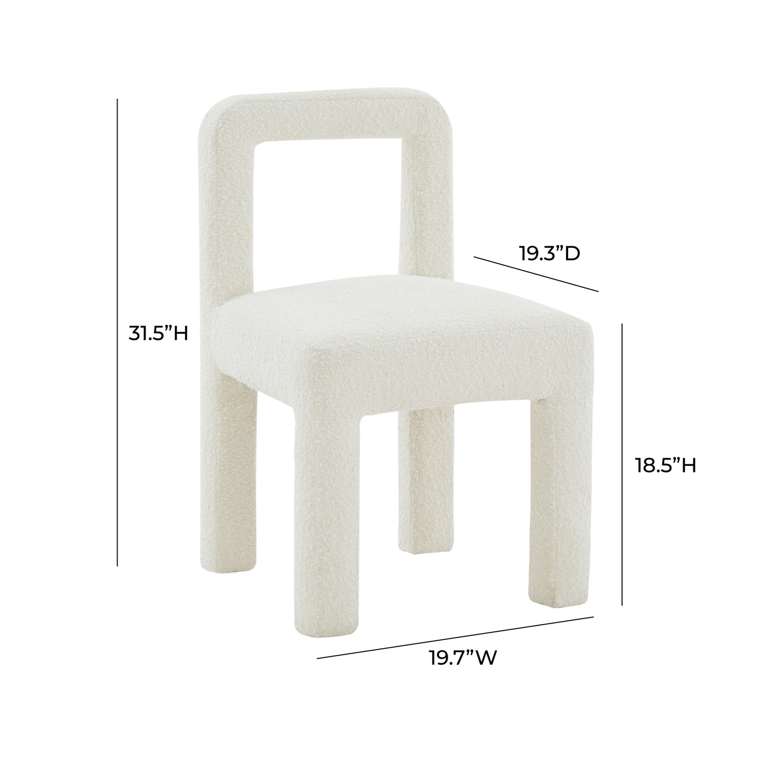 Hazel Cream Boucle Dining Chair
