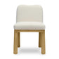 Tiara Cream Performance Velvet Oak Dining Chair