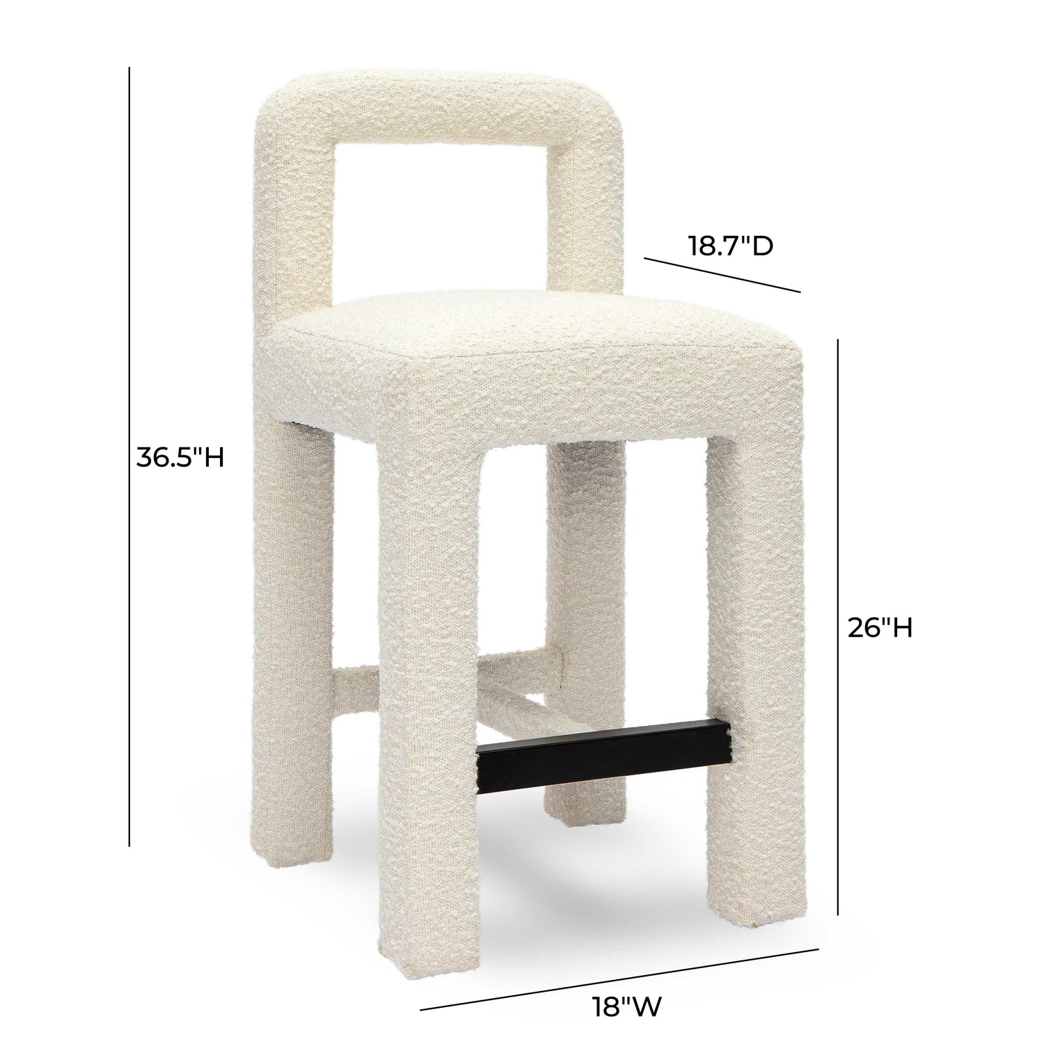 Hazel Cream Boucle Counter Stool