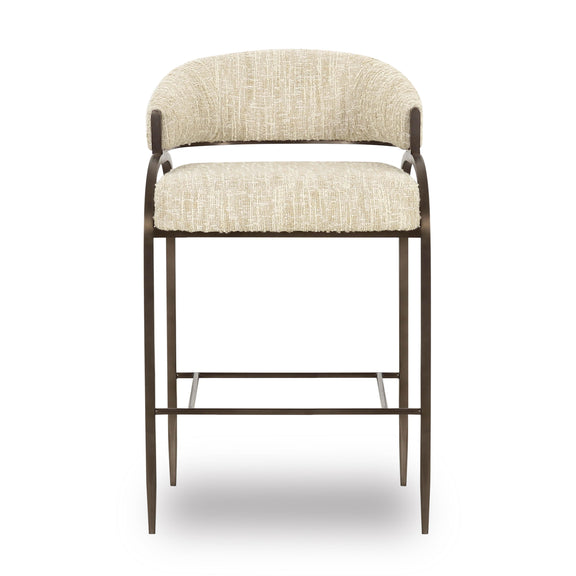 Tatum Taupe Textured Performance Boucle Counter Stool