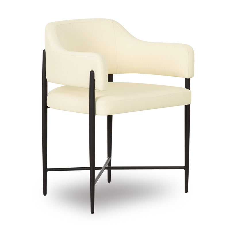 Sezanne Contract-Grade Vegan Leather Dining Chair - Cream