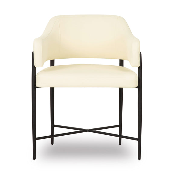 Sezanne Contract-Grade Vegan Leather Dining Chair - Cream