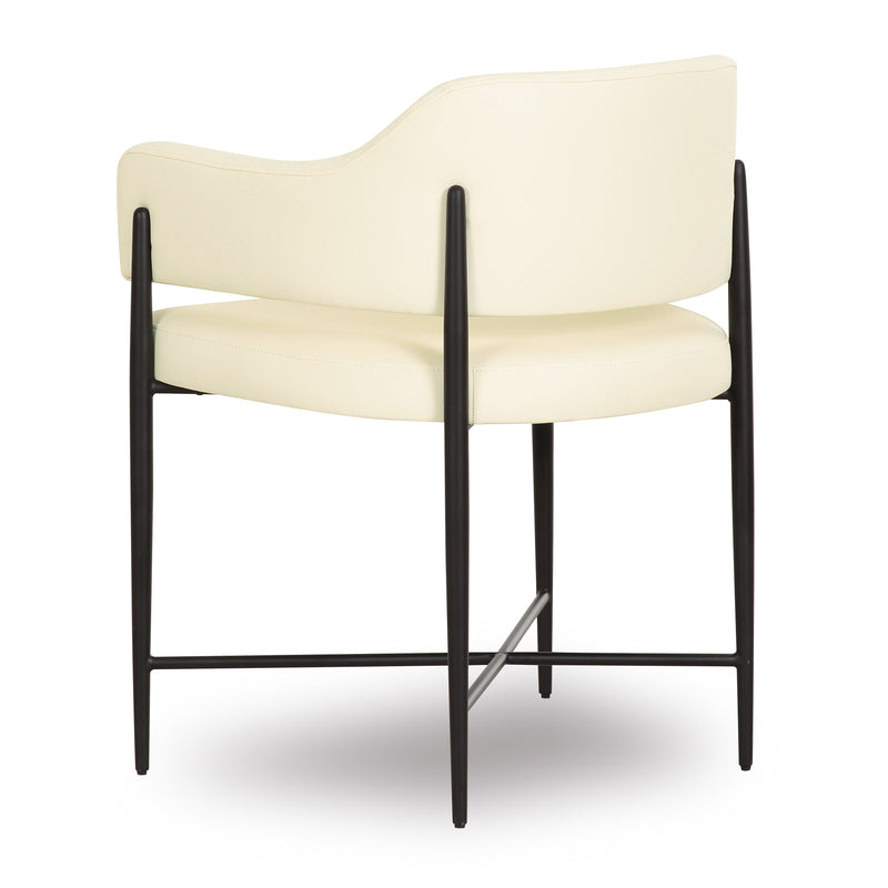 Sezanne Contract-Grade Vegan Leather Dining Chair - Cream