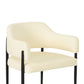 Sezanne Contract-Grade Vegan Leather Dining Chair - Cream