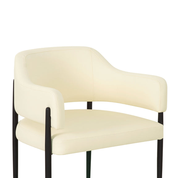 Sezanne Contract-Grade Vegan Leather Dining Chair - Cream