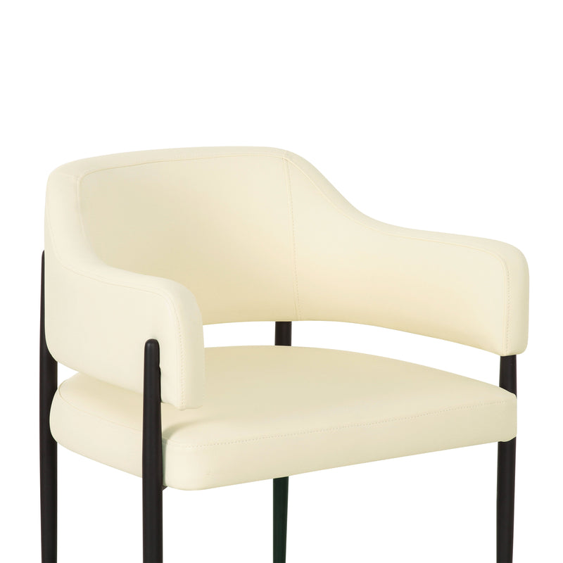 Sezanne Contract-Grade Vegan Leather Dining Chair - Cream