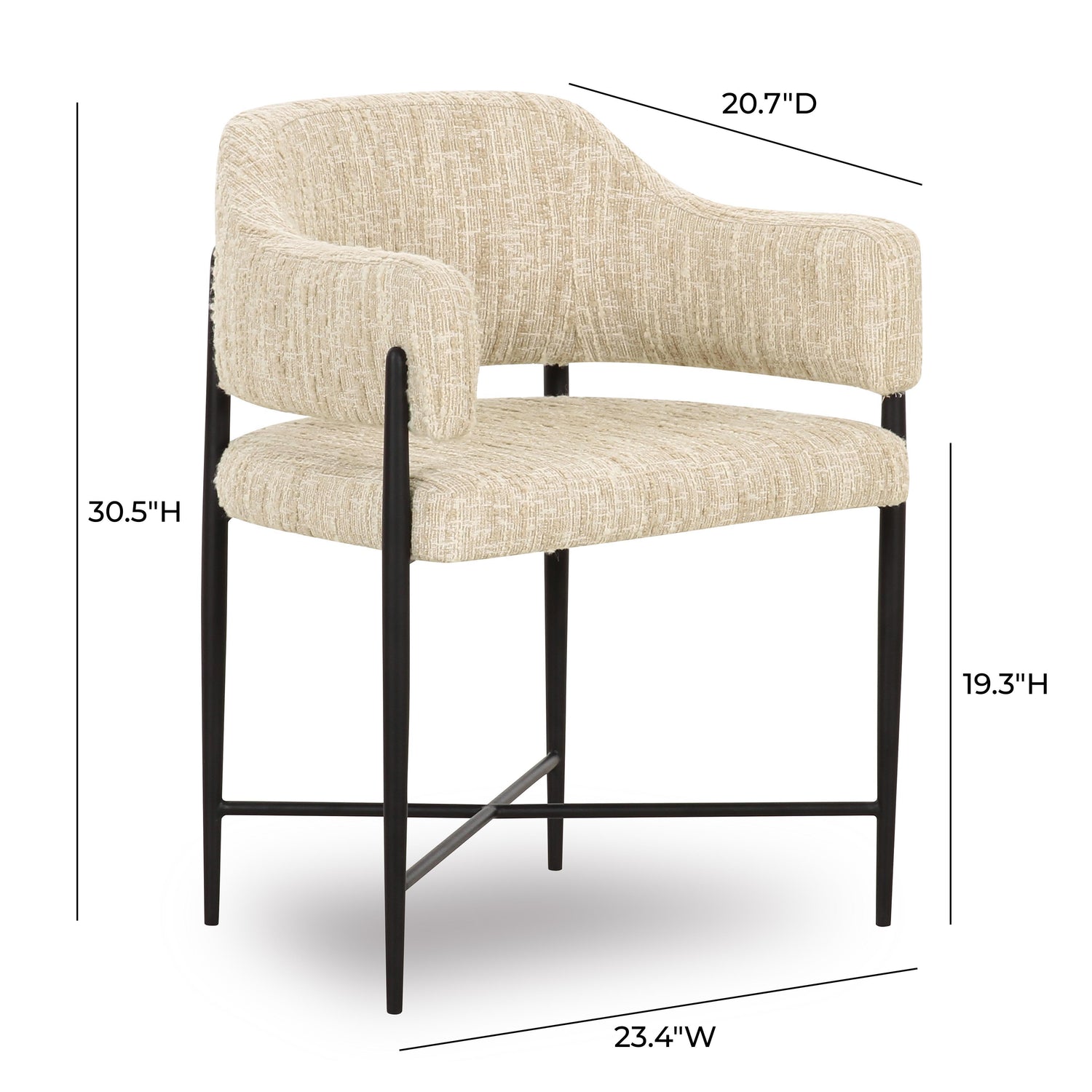Sezanne Taupe Textured Performance Boucle Dining Chair