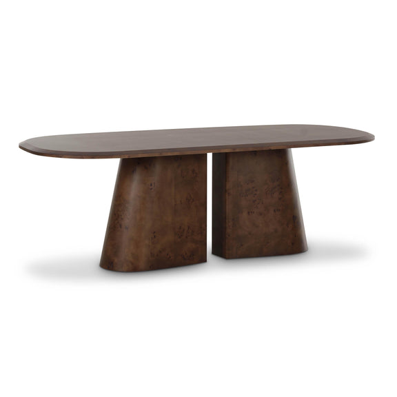 Gladyss Brown Burl Oval 87 inch Dining Table