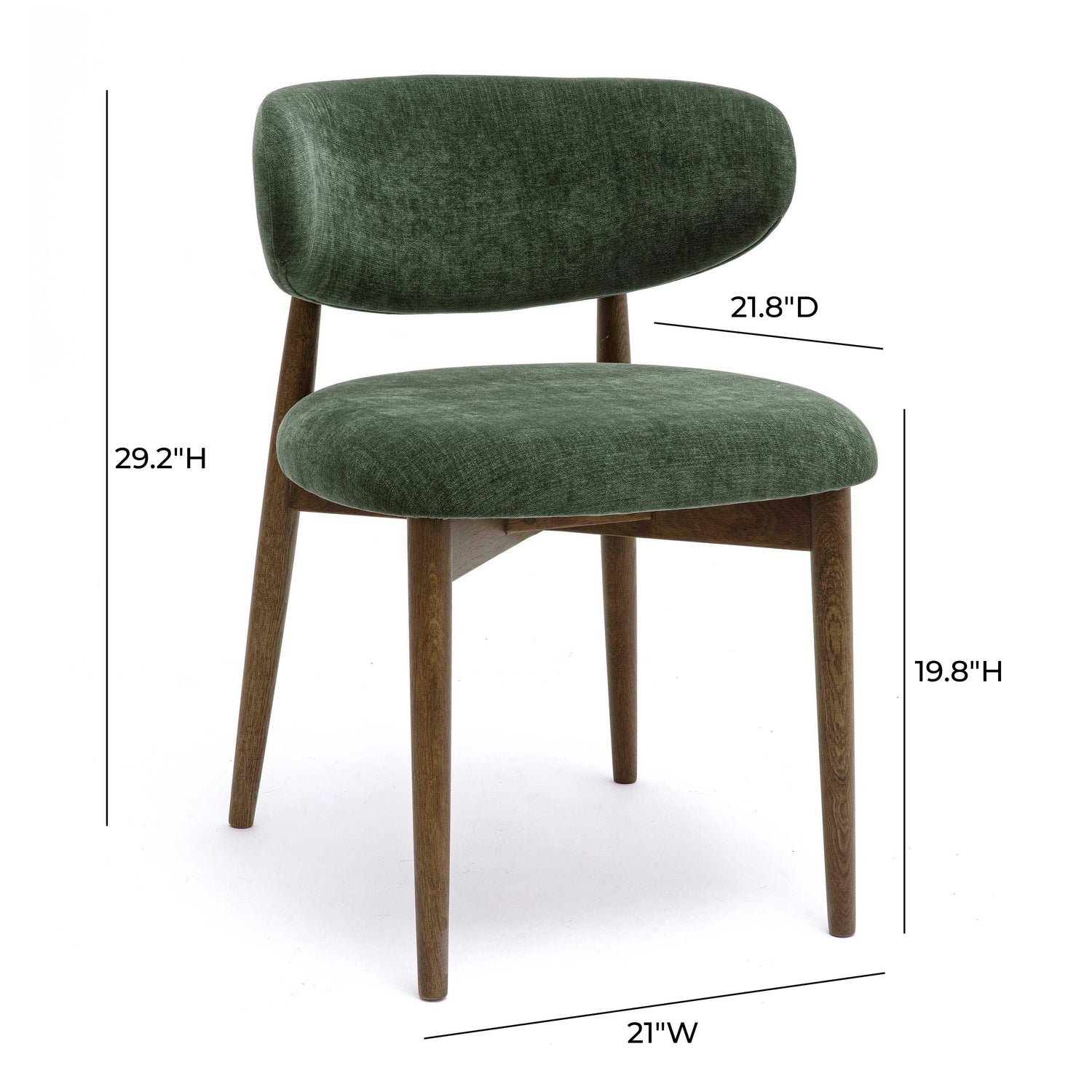 Zinea Forest Green Performance Textured Velvet Dining Chair