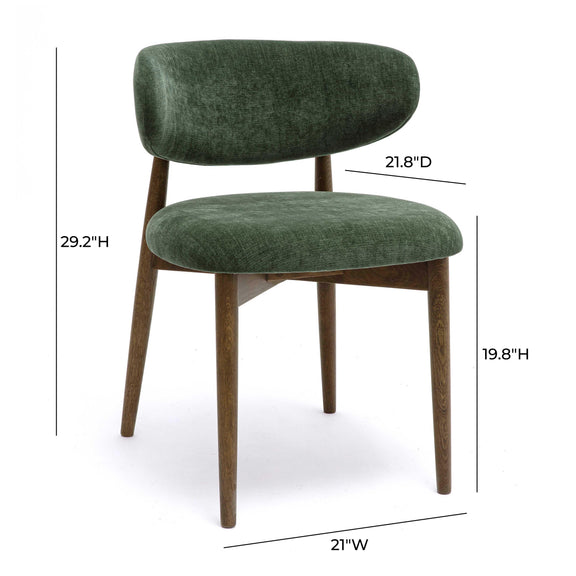 Zinea Forest Green Performance Textured Velvet Dining Chair