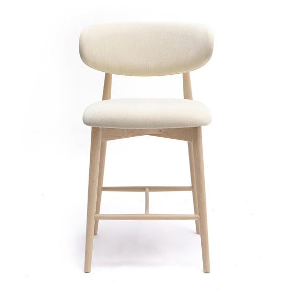 Zinea Cream Performance Textured Velvet Counter Stool