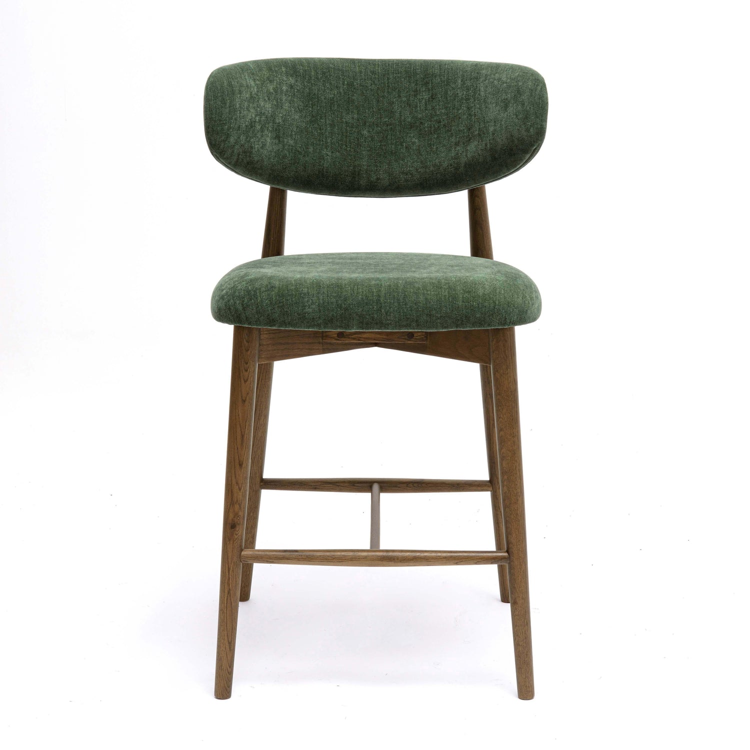 Zinea Forest Green Performance Textured Velvet Counter Stool