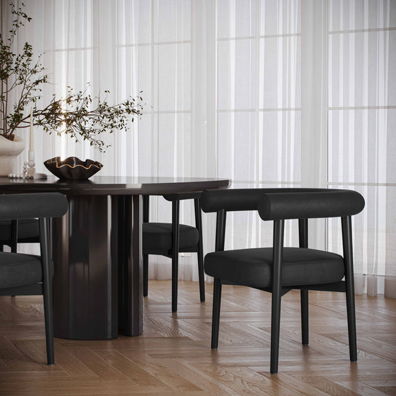 Spara Performance Vegan Leather Dining Chair - Black