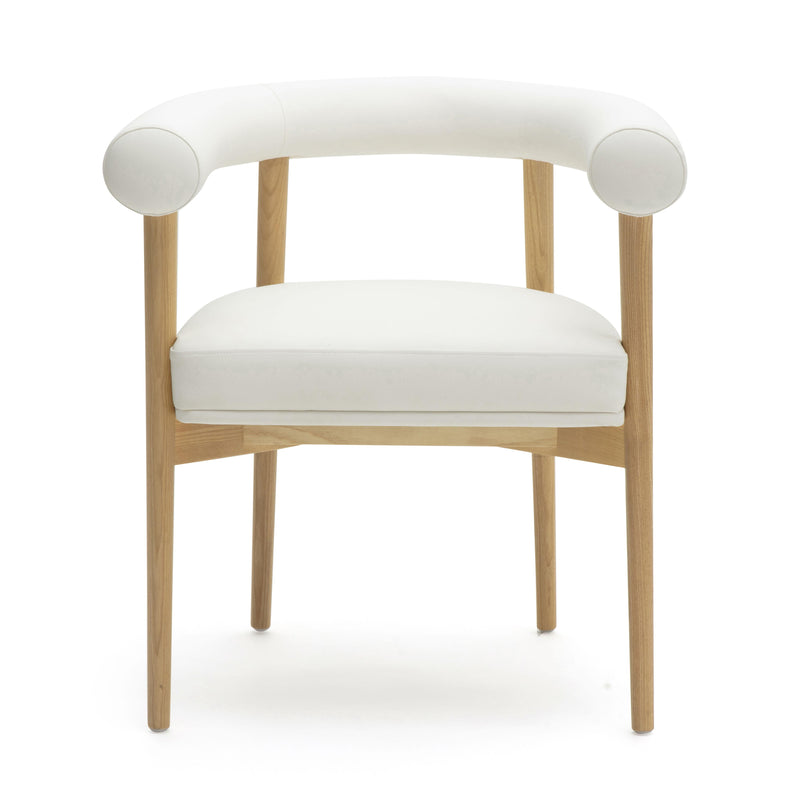 Spara White Vegan Leather Dining Chair