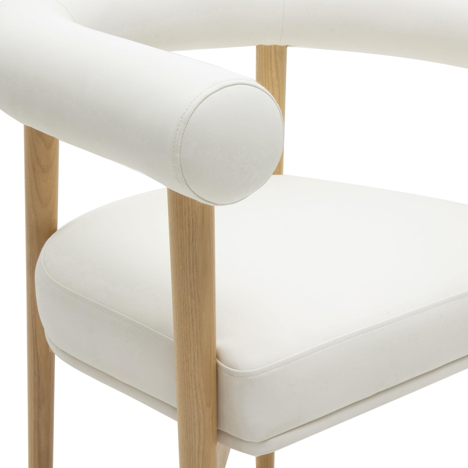Spara White Vegan Leather Dining Chair
