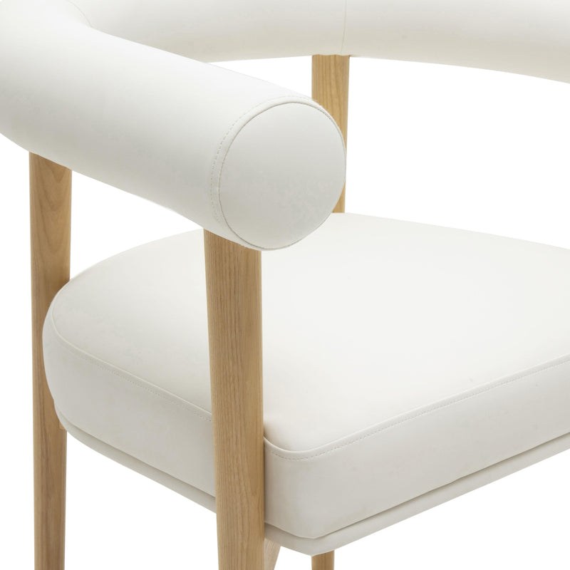 Spara White Vegan Leather Dining Chair