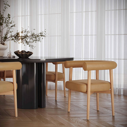 Spara Cognac Vegan Leather Dining Chair