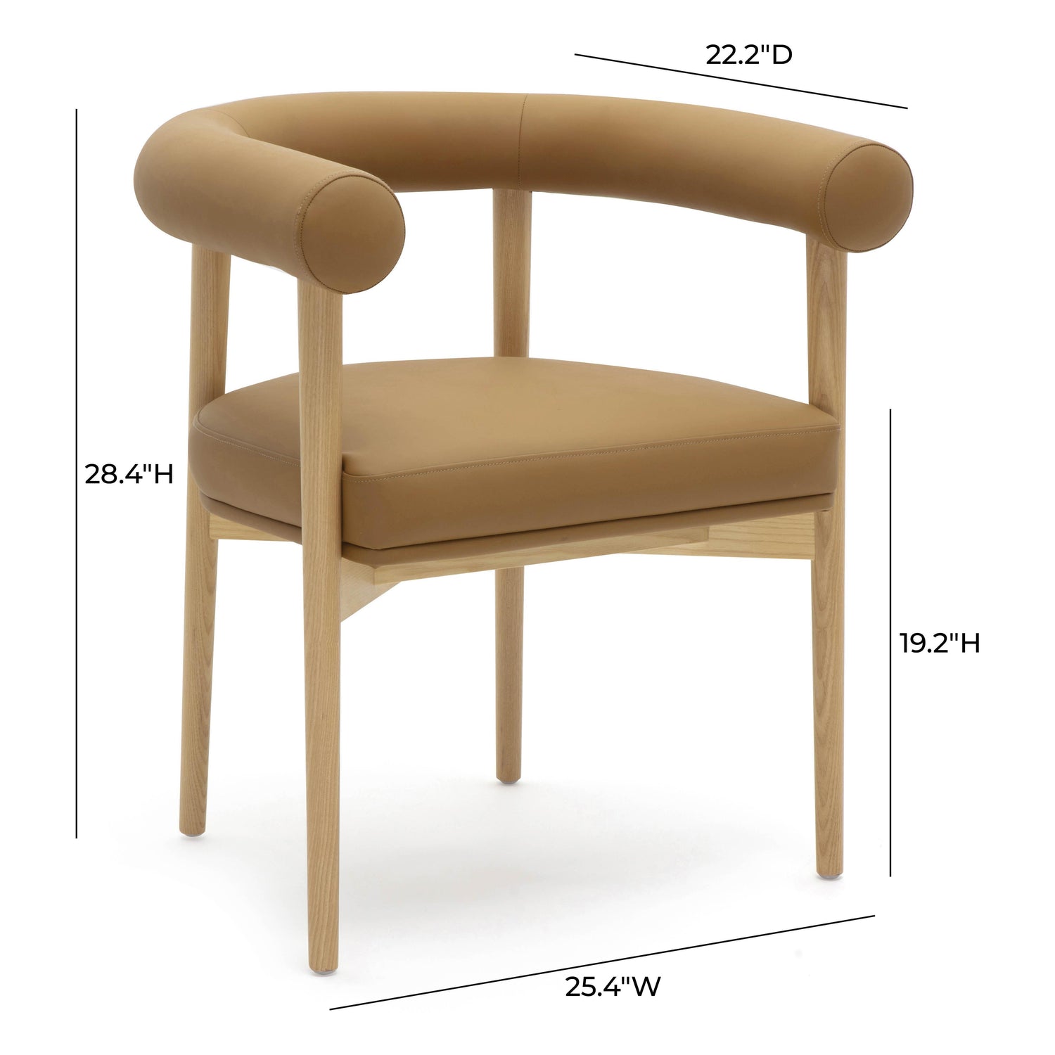 Spara Cognac Vegan Leather Dining Chair