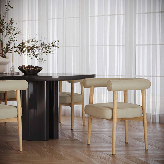 Spara Taupe Vegan Leather Dining Chair