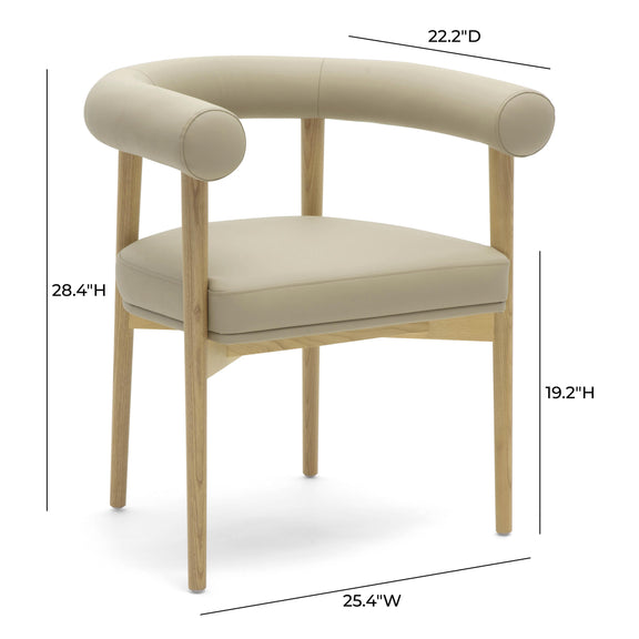 Spara Taupe Vegan Leather Dining Chair