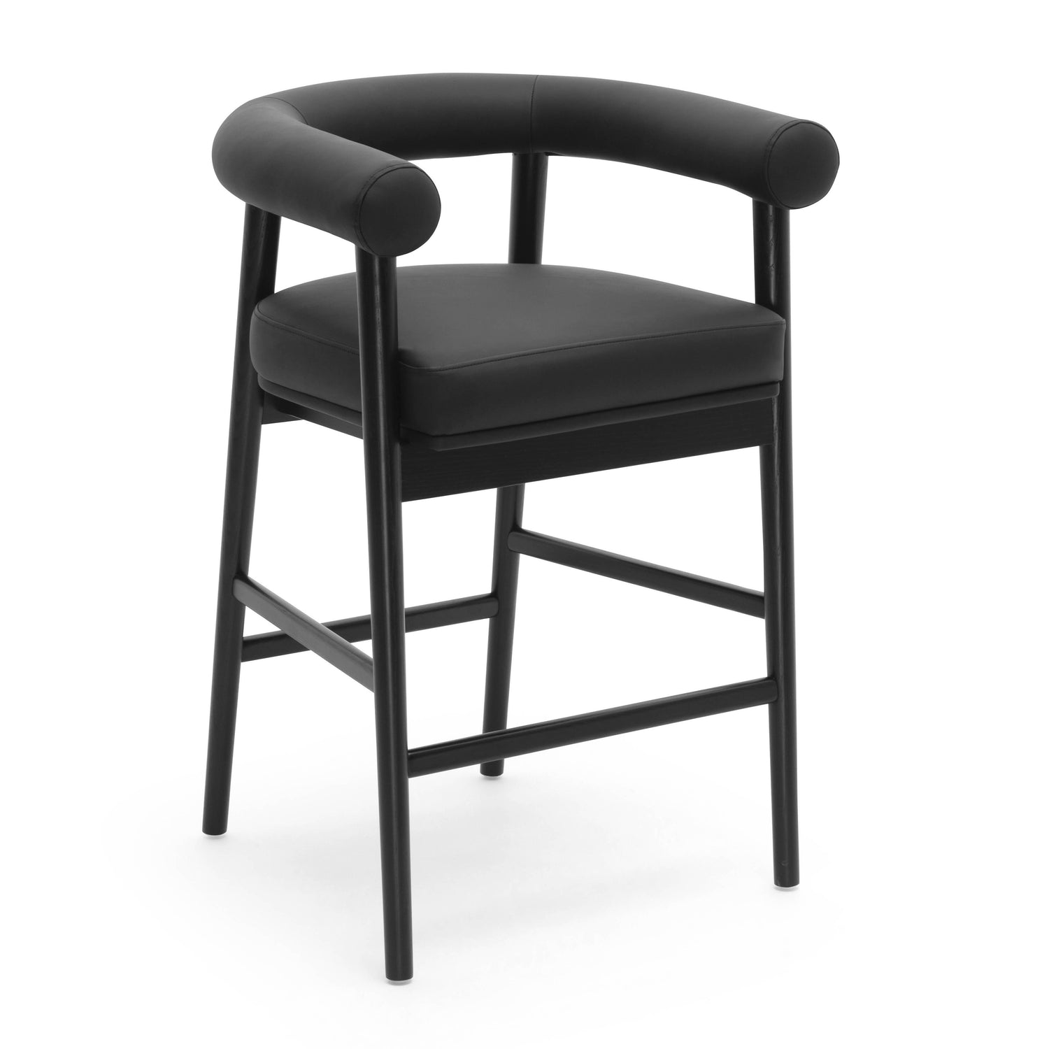 Spara Black Vegan Leather Counter Stool