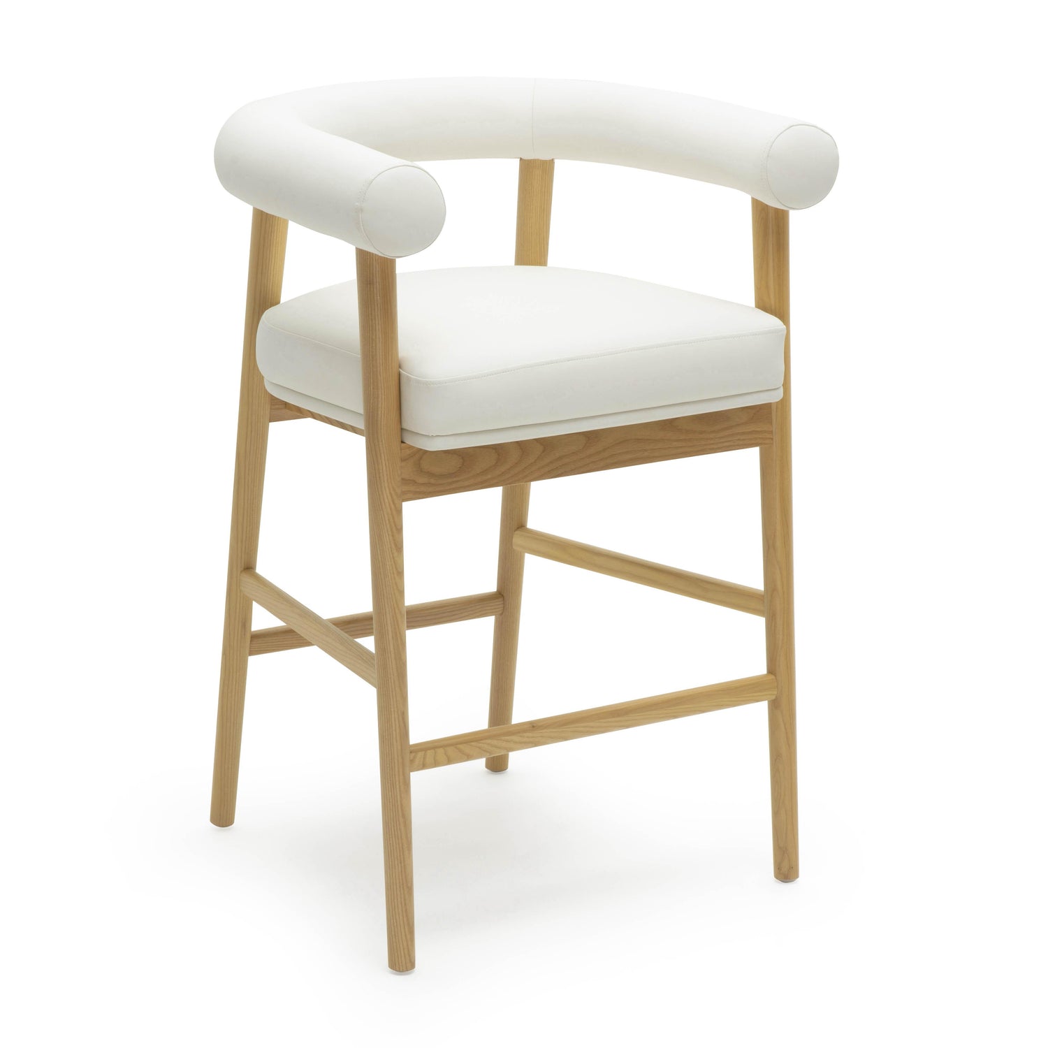 Spara White Vegan Leather Counter Stool