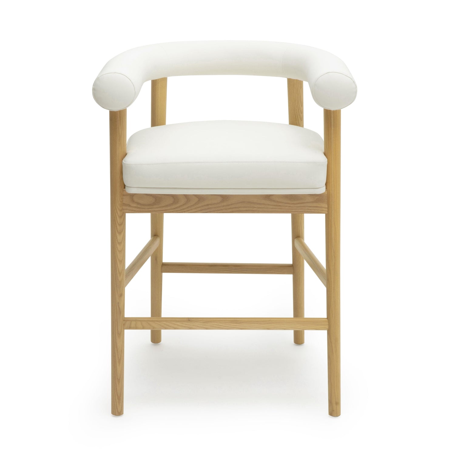 Spara White Vegan Leather Counter Stool