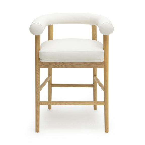 Spara White Vegan Leather Counter Stool