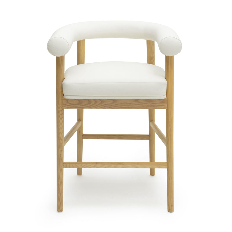 Spara White Vegan Leather Counter Stool