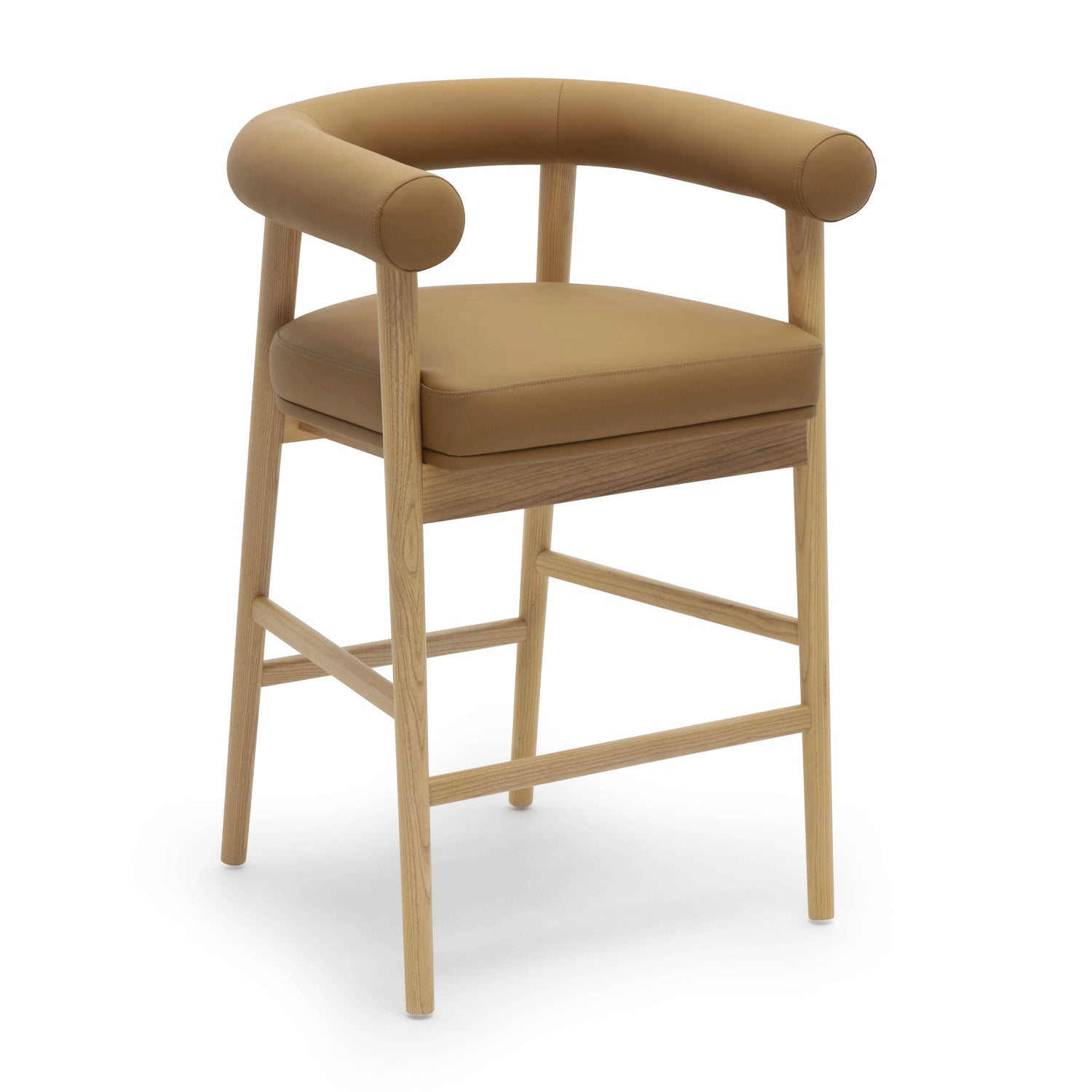 Spara Cognac Vegan Leather Counter Stool