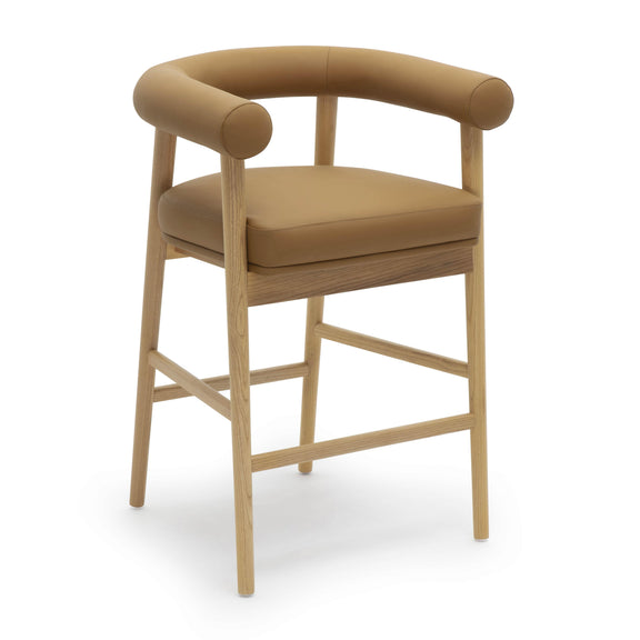 Spara Cognac Vegan Leather Counter Stool