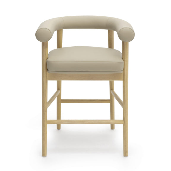 Spara Taupe Vegan Leather Counter Stool