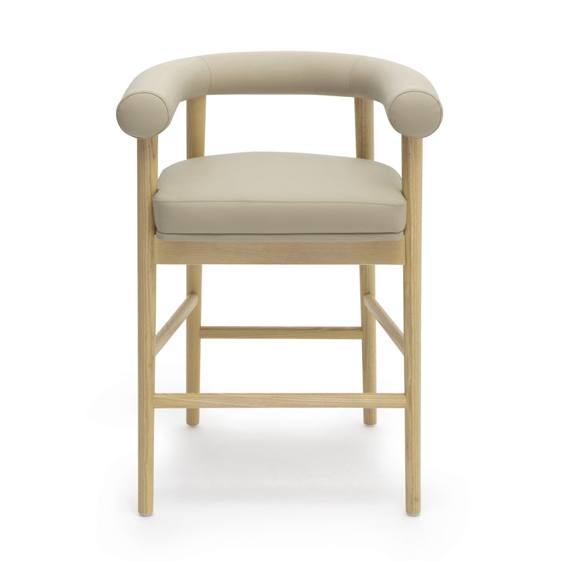 Spara Taupe Vegan Leather Counter Stool