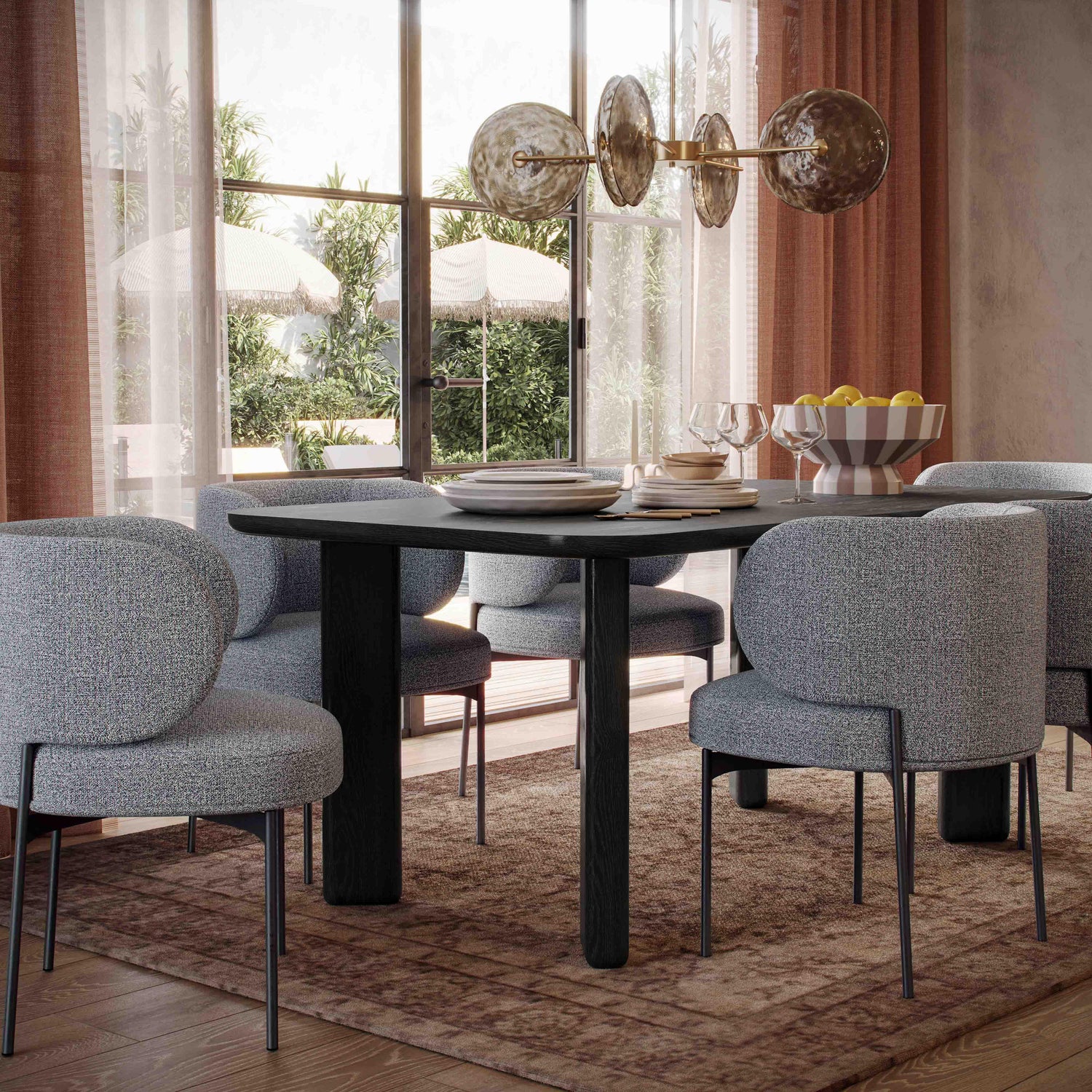 Maureen Speckled Grey Performance Boucle Dining Chair