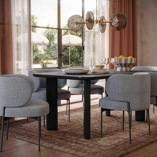 Maureen Speckled Grey Performance Boucle Dining Chair
