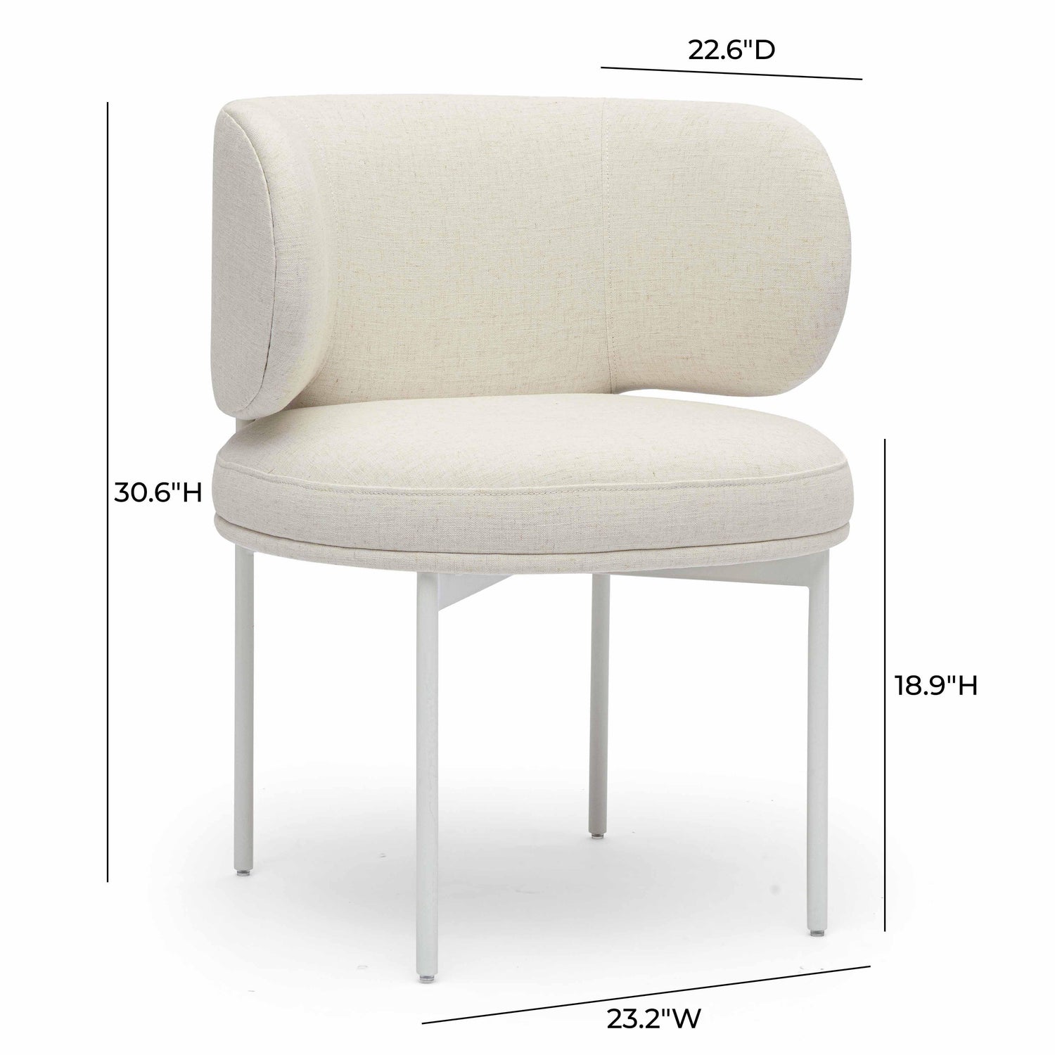 Maureen Cream Performance Upcycled Linen Dining Chair