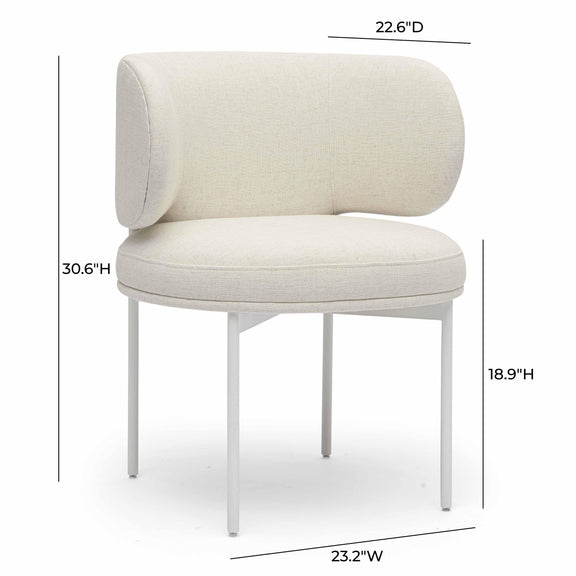 Maureen Cream Performance Upcycled Linen Dining Chair