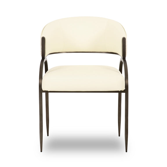 Tatum 2-Tone Performance Vegan Leather Dining Chair - Cream