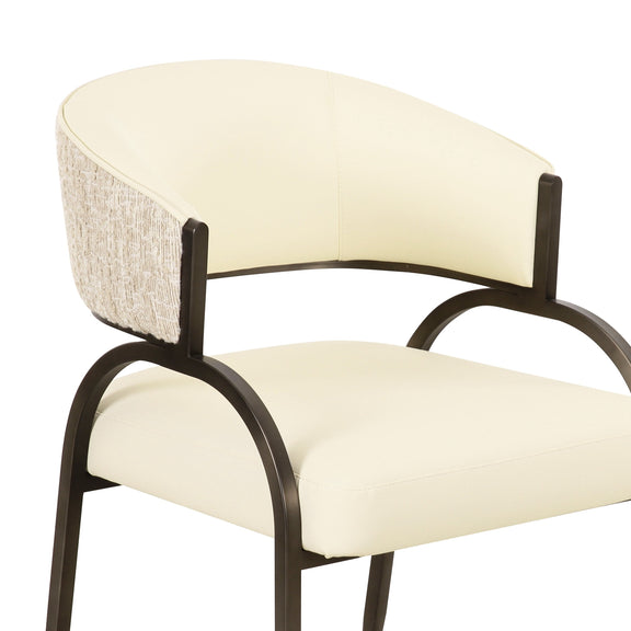 Tatum 2-Tone Performance Vegan Leather Dining Chair - Cream