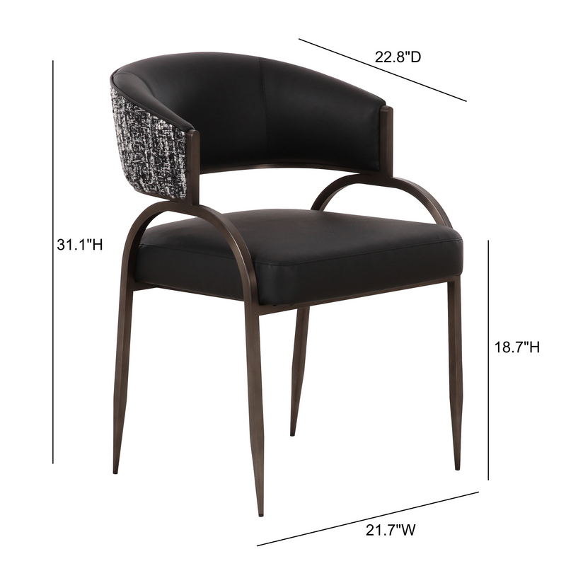 Tatum 2-Tone Performance Vegan Leather Dining Chair - Black