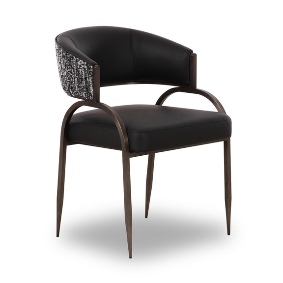 Tatum 2-Tone Performance Vegan Leather Dining Chair - Black