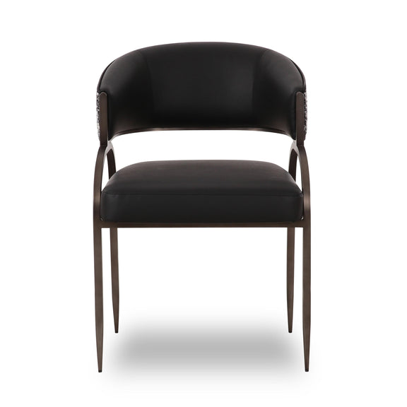 Tatum 2-Tone Performance Vegan Leather Dining Chair - Black
