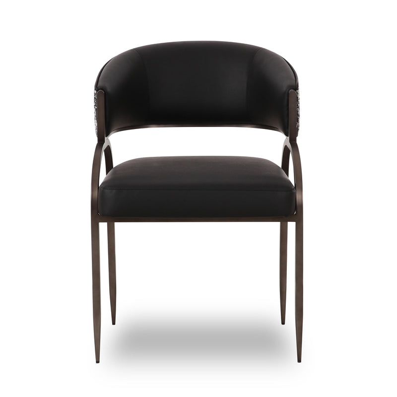 Tatum 2-Tone Performance Vegan Leather Dining Chair - Black