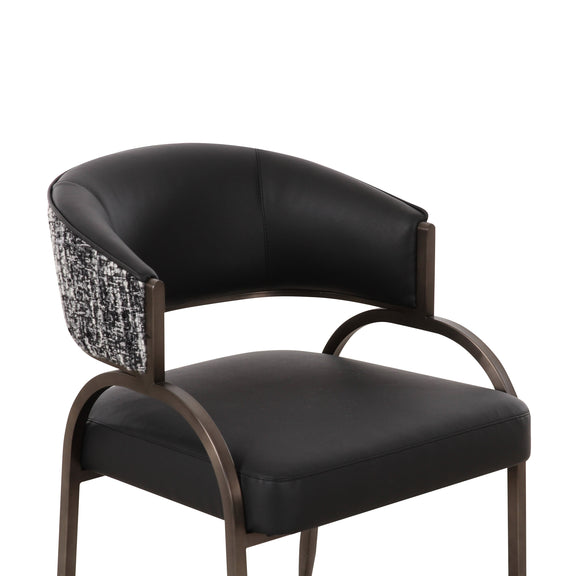 Tatum 2-Tone Performance Vegan Leather Dining Chair - Black