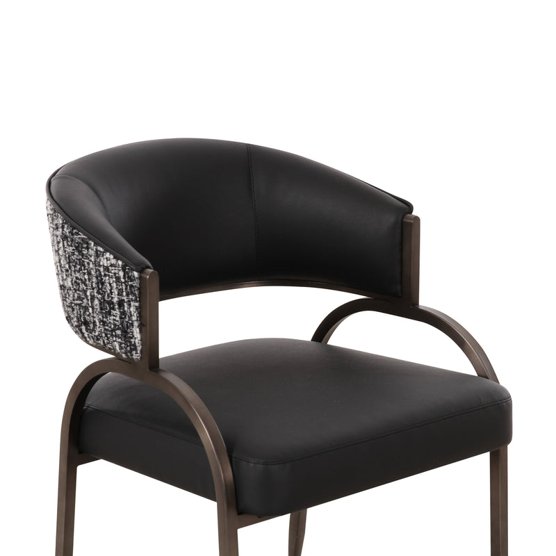 Tatum 2-Tone Performance Vegan Leather Dining Chair - Black